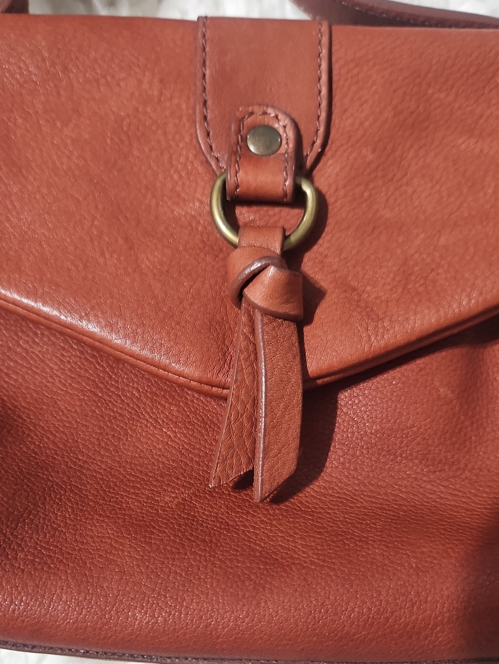 Born Rust Brown Leather Crossbody with Tassel Accent - Picture 7 of 9